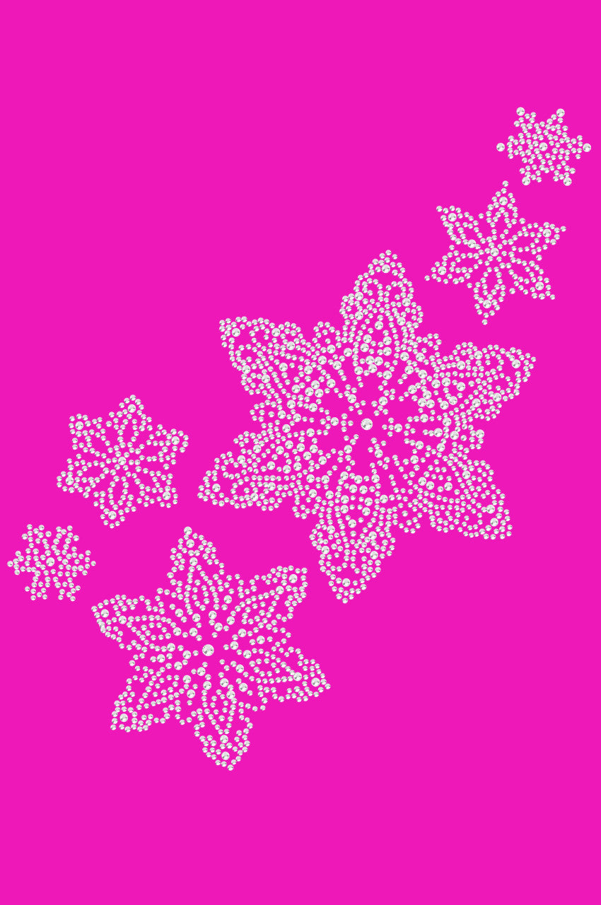 Rhinestone Snowflakes - Bandana Hot Pink