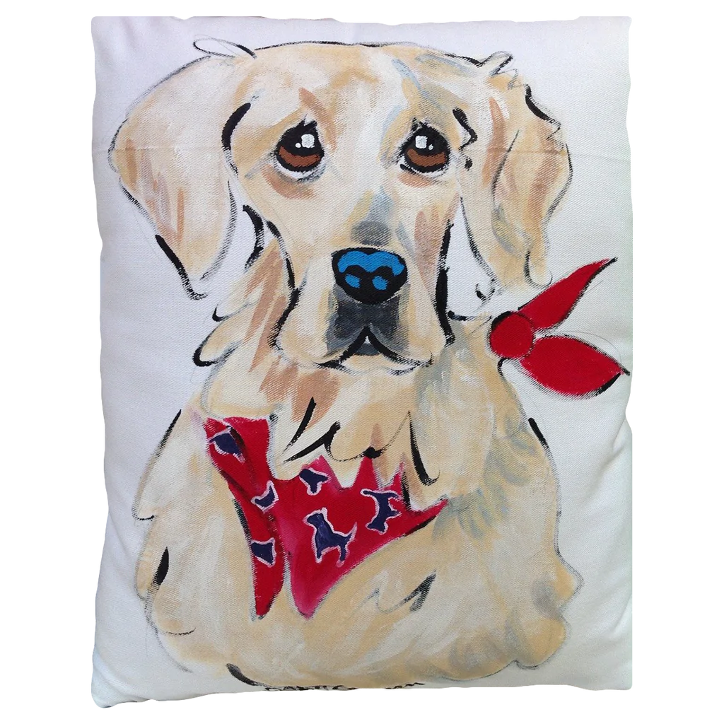 Hand-Painted Labrador Retriever Pillow by Debby Carman