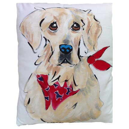 Hand-Painted Labrador Retriever Pillow by Debby Carman