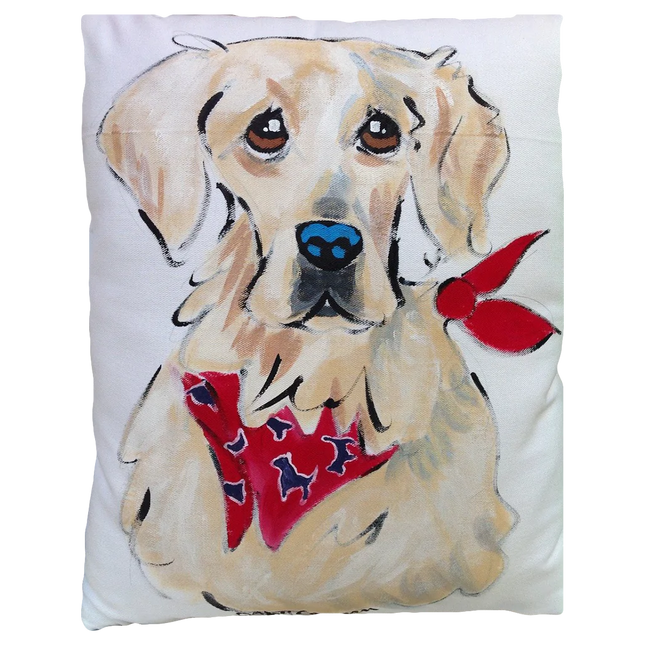 Hand-Painted Labrador Retriever Pillow by Debby Carman