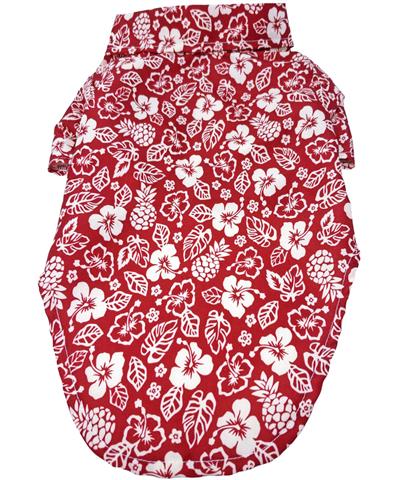 Hawaiian Camp Dog Shirt - Aloha Red 2X-Large