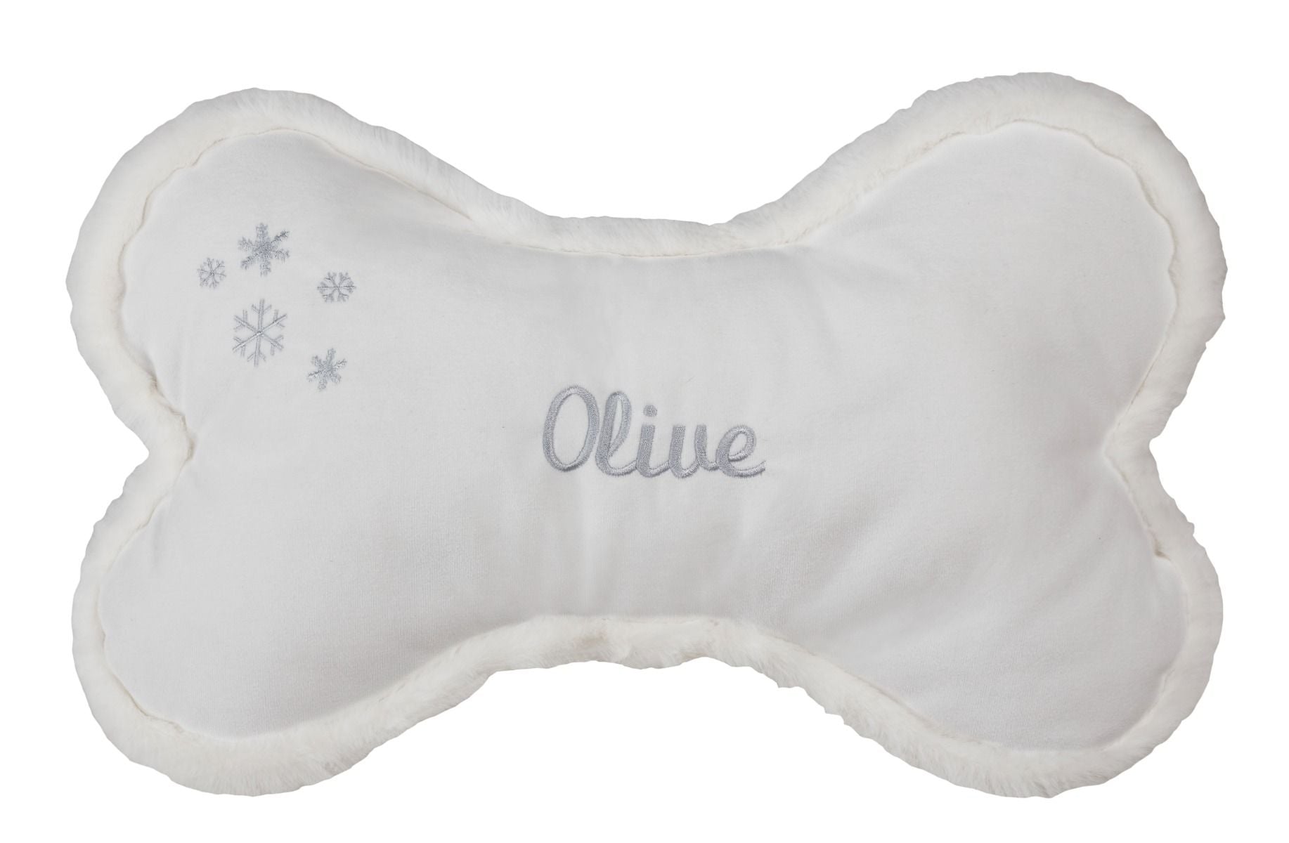 Holiday Bone Pillow Snowflake Yes. Flair Script (Enter Personalization in Text Box) Max 10 Characters