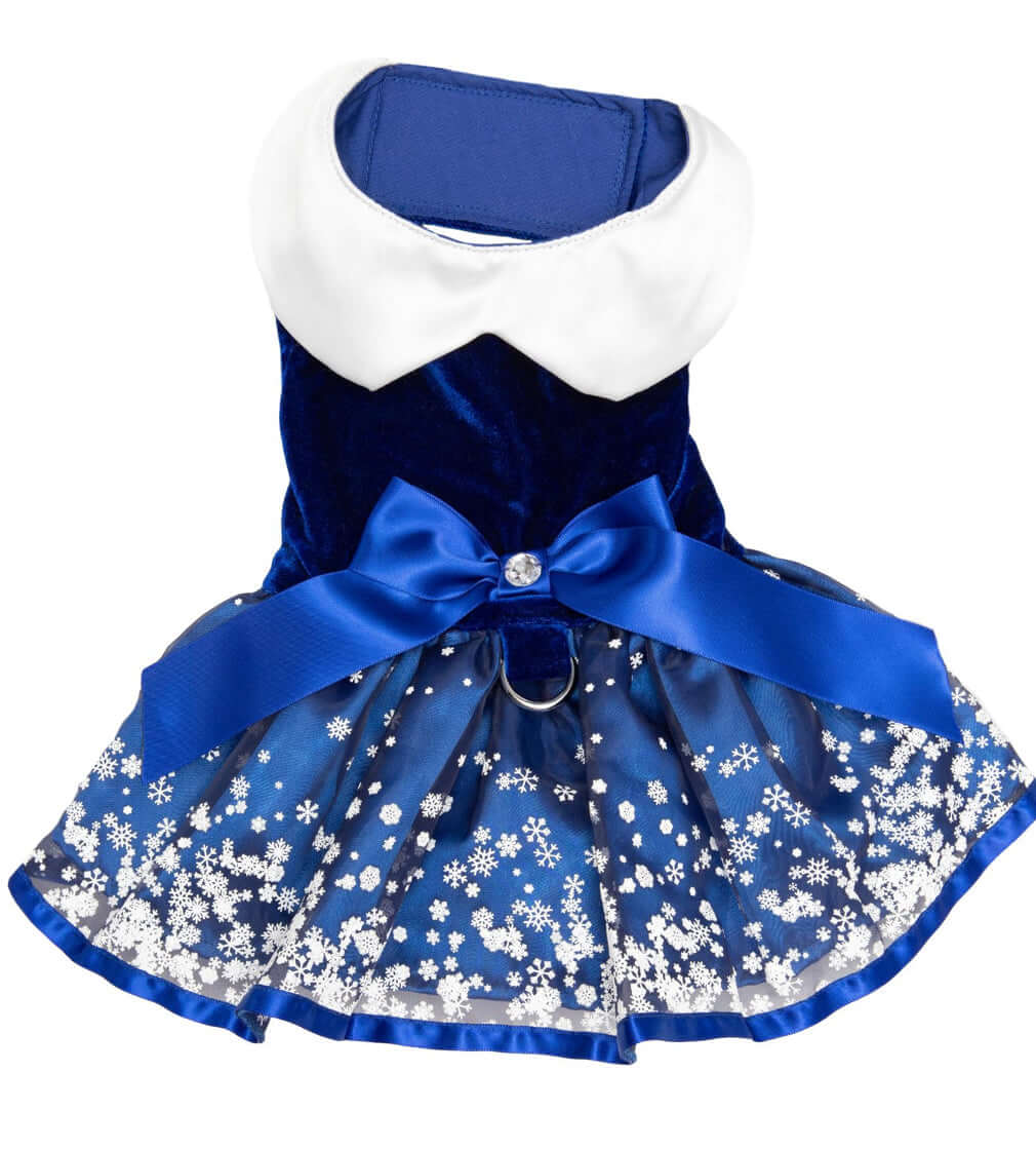 Holiday Dog Harness Dress - Snowflakes