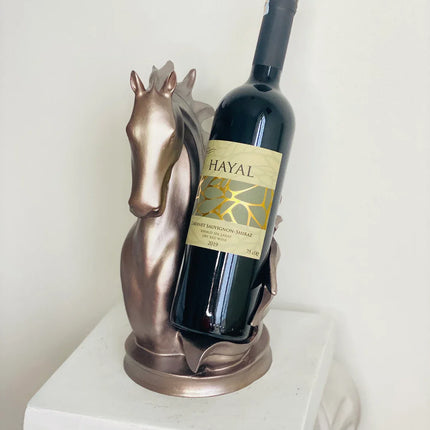 Horse Wine Rack Holder in Gold