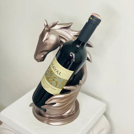 Horse Wine Rack Holder in Gold