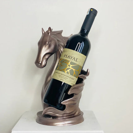 Horse Wine Rack Holder in Gold