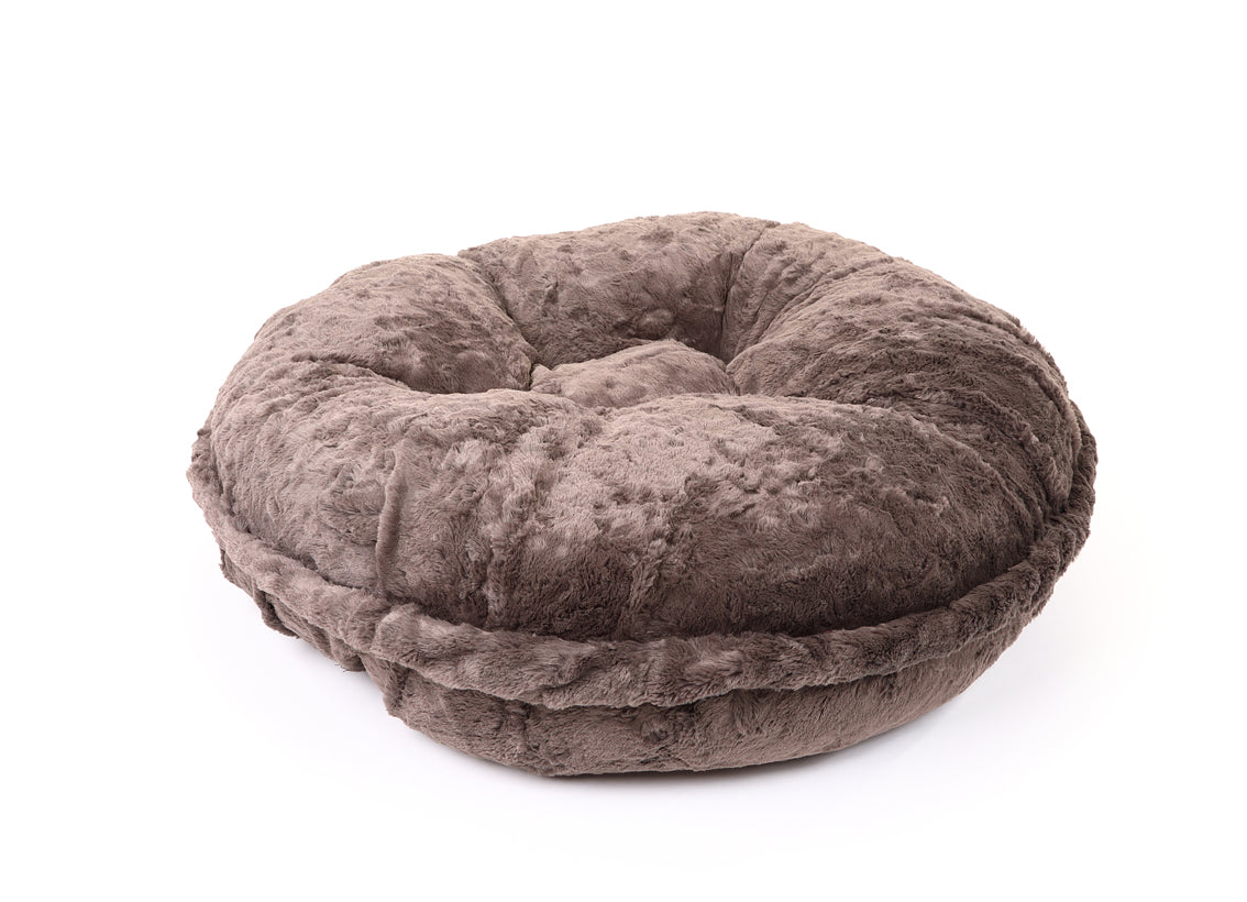 Grey Mink Bagel Bed