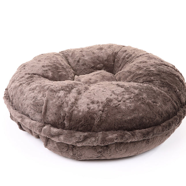 Grey Mink Bagel Bed