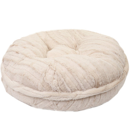 Cream Mink Bagel Bed