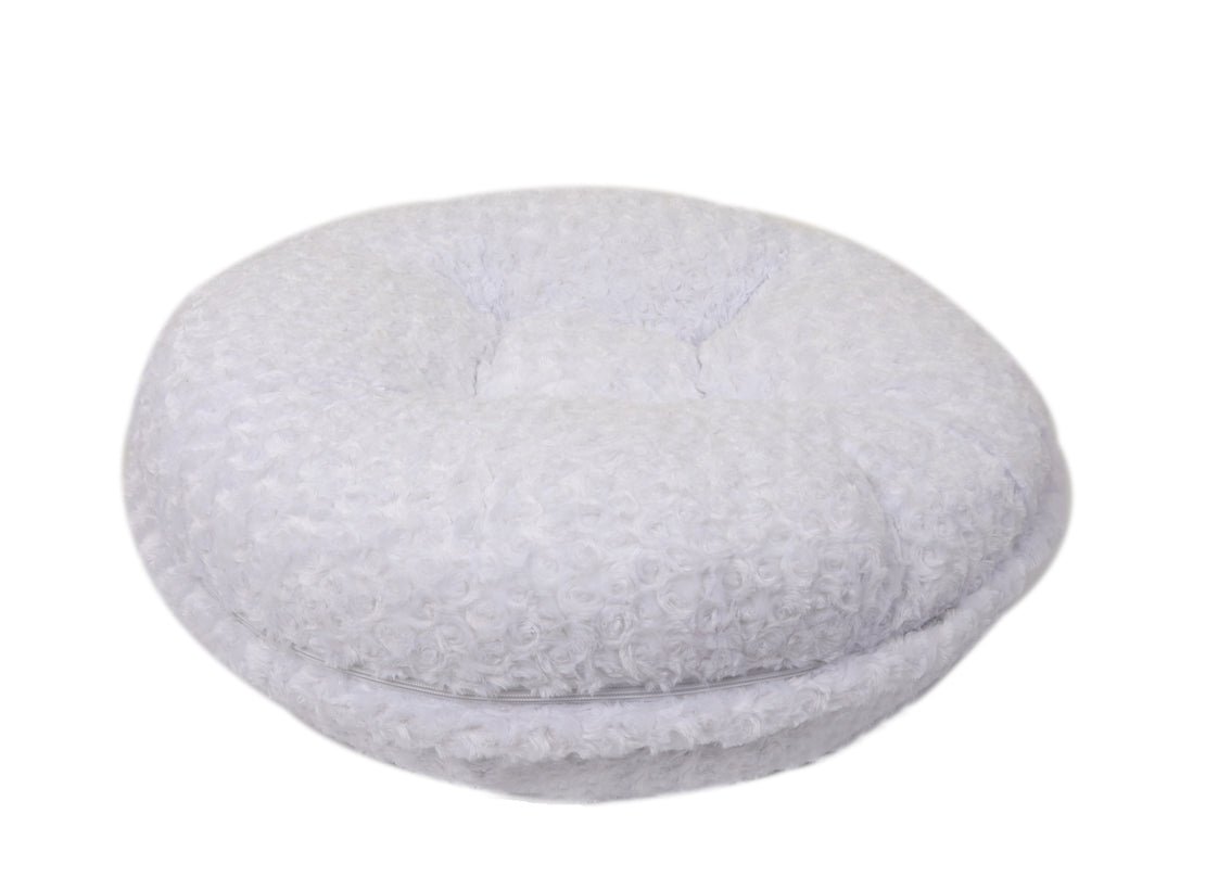 White Rosebud Bagel Bed