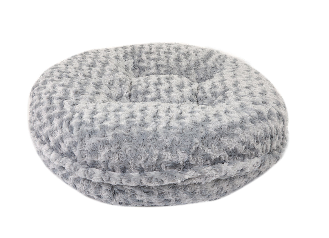 Light Grey Rosebud Bagel Bed