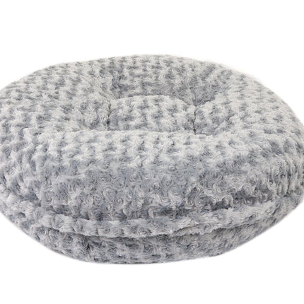 Light Grey Rosebud Bagel Bed