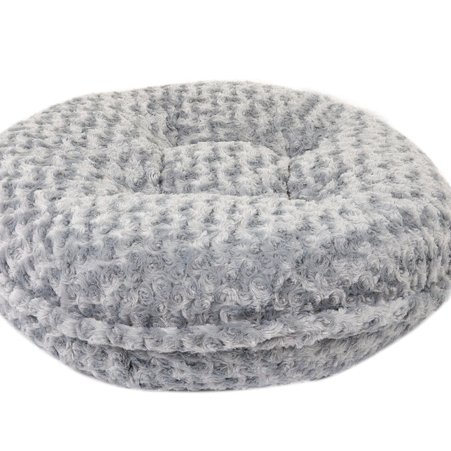 Light Grey Rosebud Bagel Bed