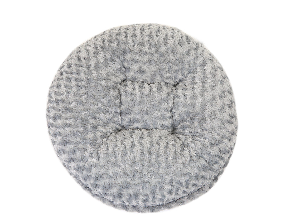 Light Grey Rosebud Bagel Bed