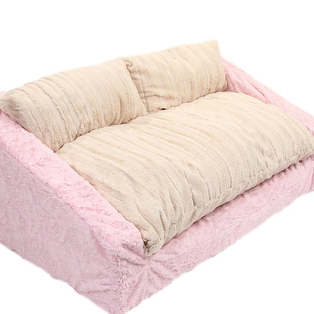 Baby Pink Mink & Cream Mink Sofa Bed