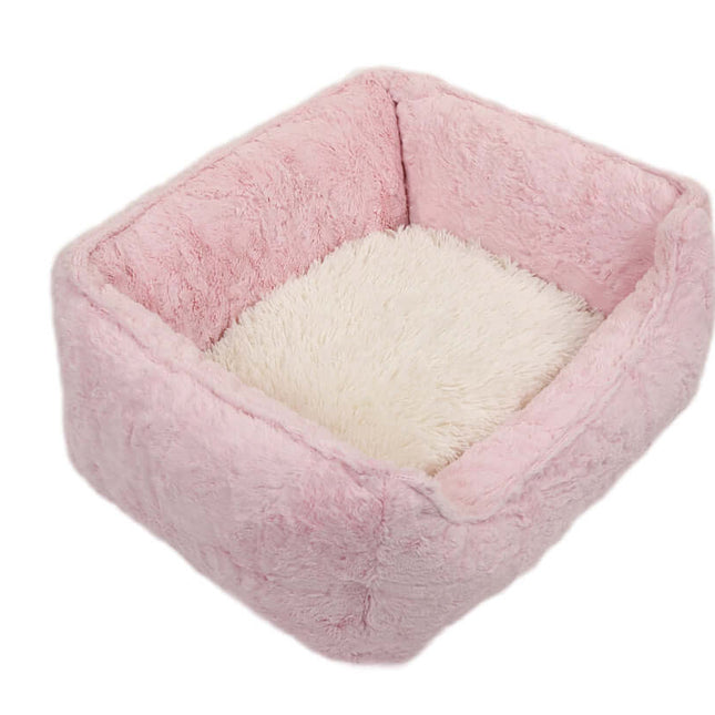 Light Pink Mink with Cream Shag Lounge Bed