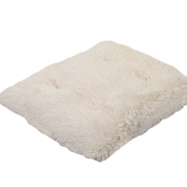 Cream Shag Pillow Bed