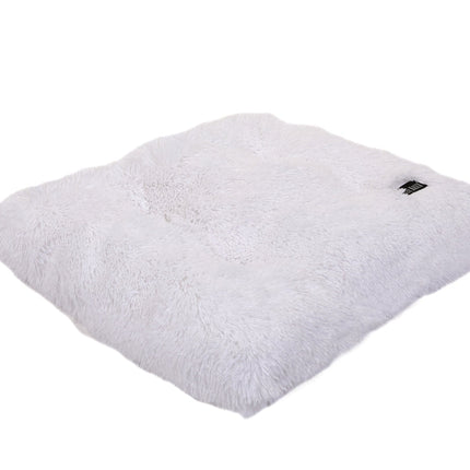 White Shag Pillow Bed