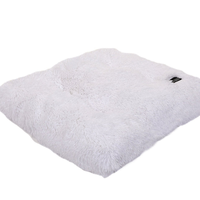 White Shag Pillow Bed