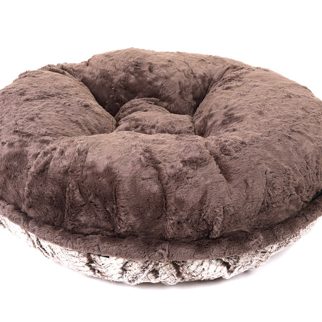 Gator with Grey Mink Bagel Bed