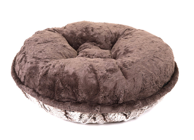 Gator with Grey Mink Bagel Bed