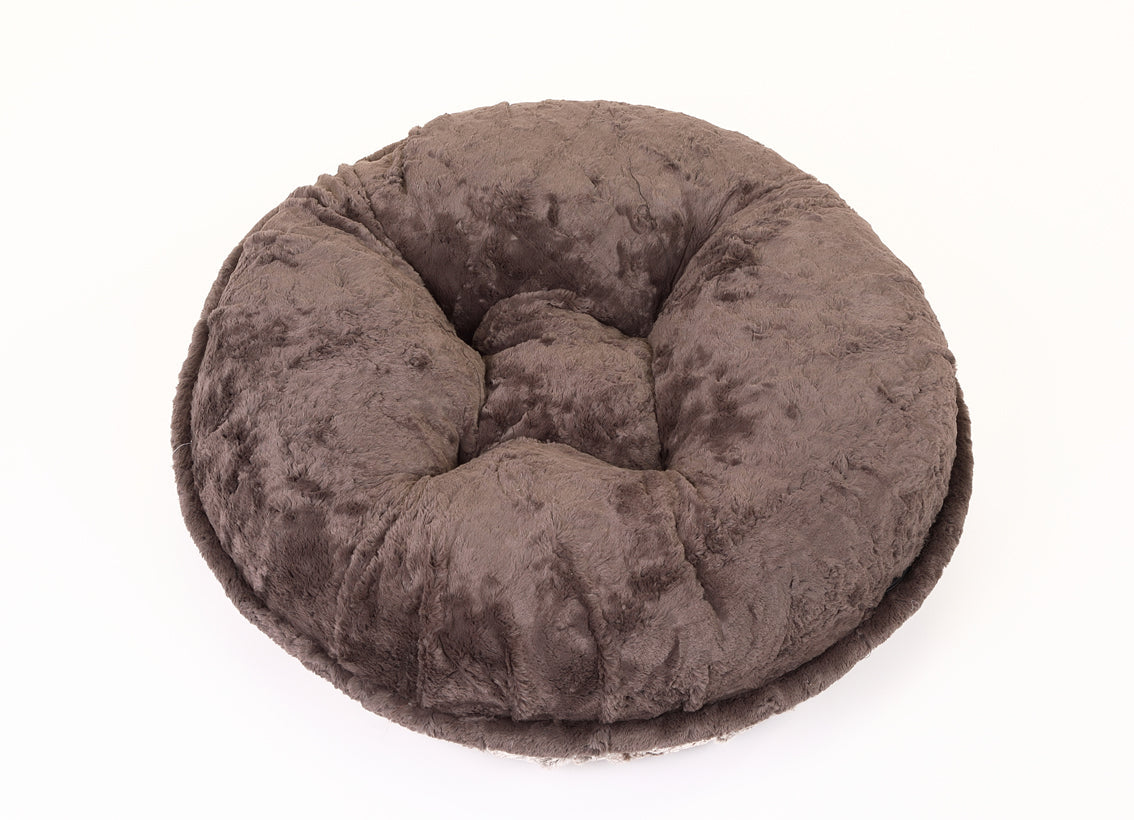 Gator with Grey Mink Bagel Bed