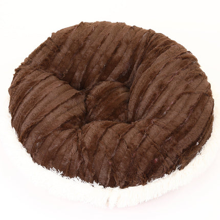 Snow Leopard & Chocolate Mink Bagel Bed