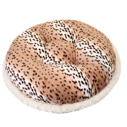 Snow Leopard & Chocolate Mink Bagel Bed