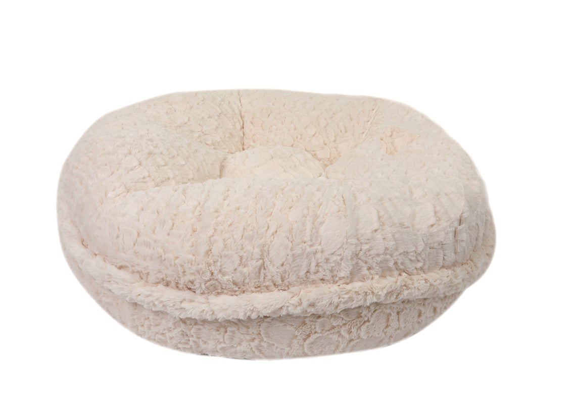 Crocodile Cream Mink Bagel Bed