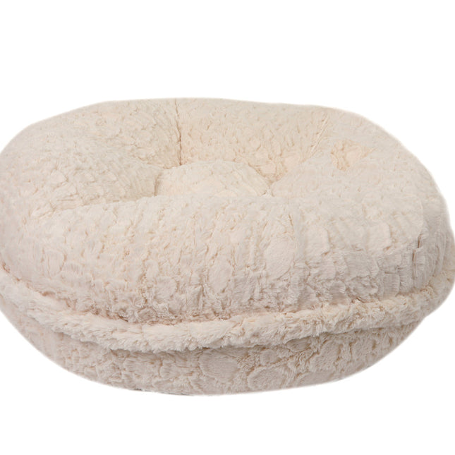 Crocodile Cream Mink Bagel Bed