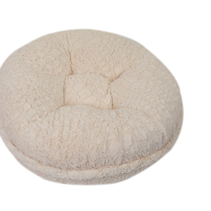 Crocodile Cream Mink Bagel Bed