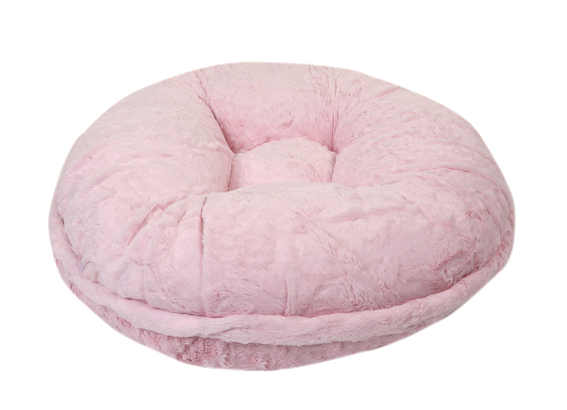 Baby Pink Mink Bagel Bed