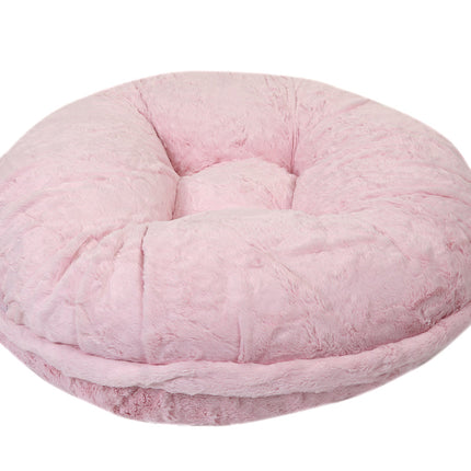 Baby Pink Mink Bagel Bed