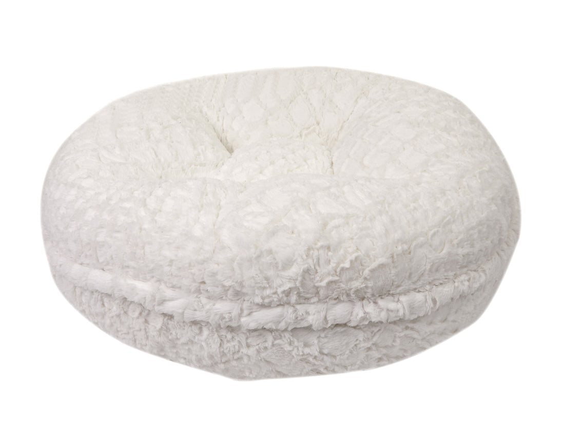 White Crocodile Mink Bagel Bed