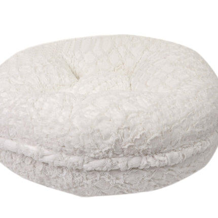 White Crocodile Mink Bagel Bed