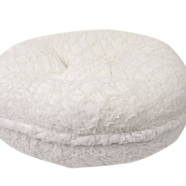 White Crocodile Mink Bagel Bed