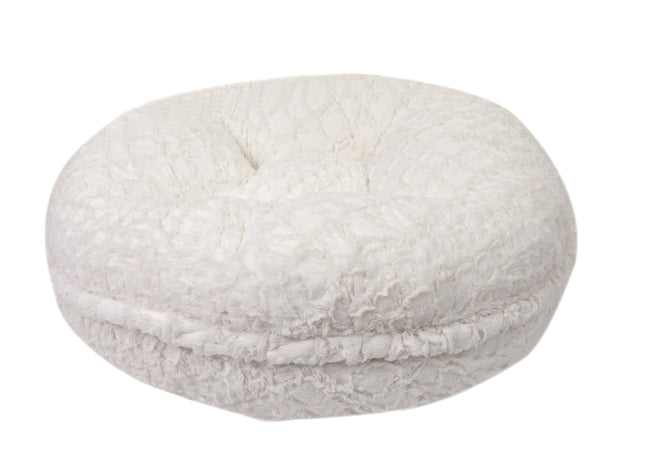 White Crocodile Mink Bagel Bed