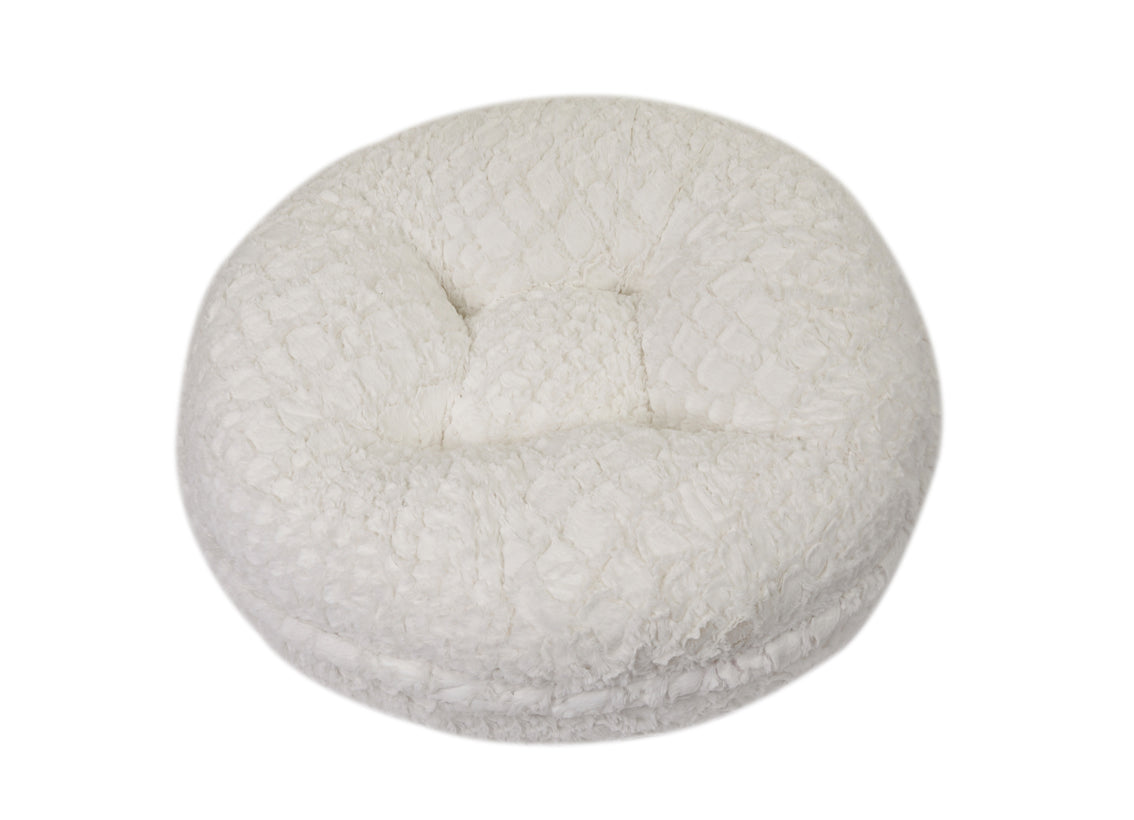 White Crocodile Mink Bagel Bed