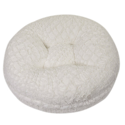 White Crocodile Mink Bagel Bed