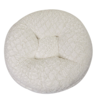 White Crocodile Mink Bagel Bed