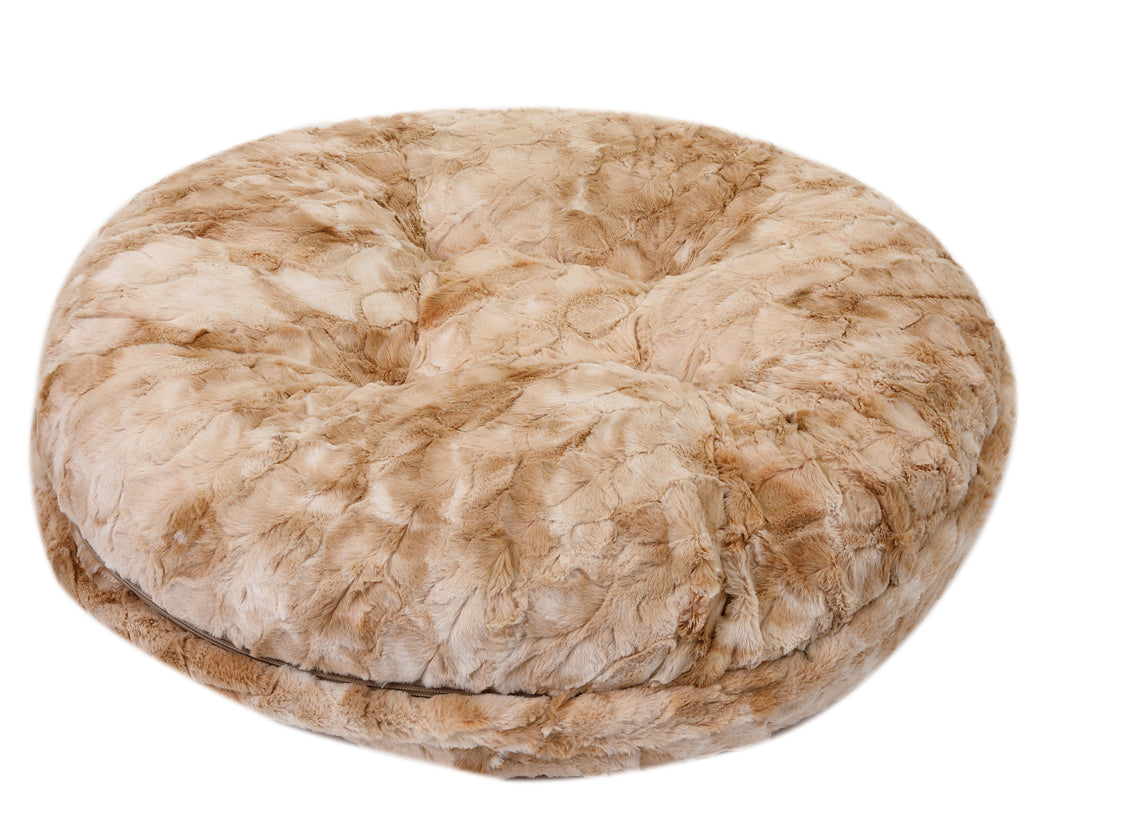 Beige Rabbit Bagel Bed