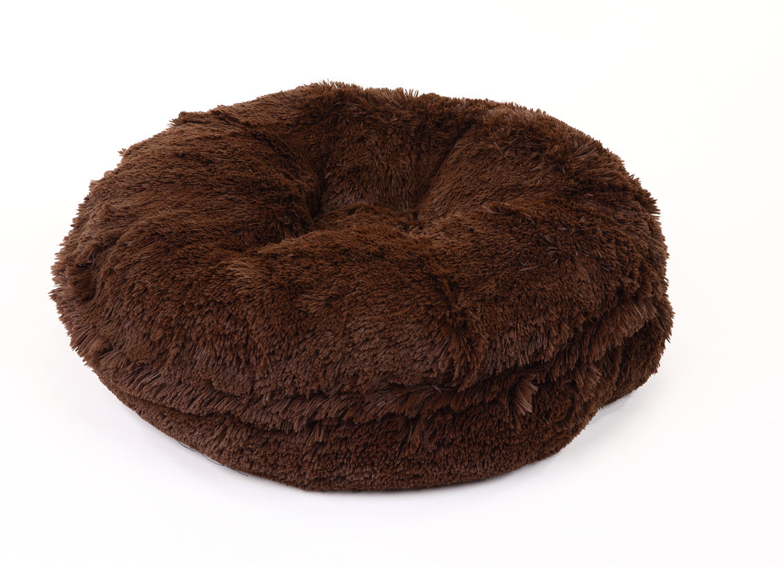 Chocolate Shag Bagel Bed