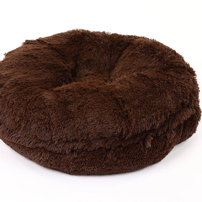 Chocolate Shag Bagel Bed