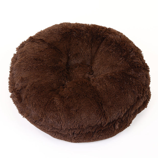 Chocolate Shag Bagel Bed