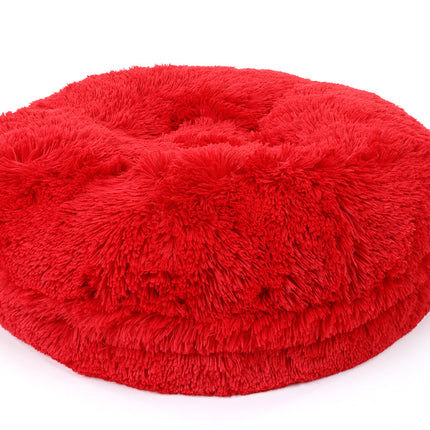 Red Shag Bagel Bed