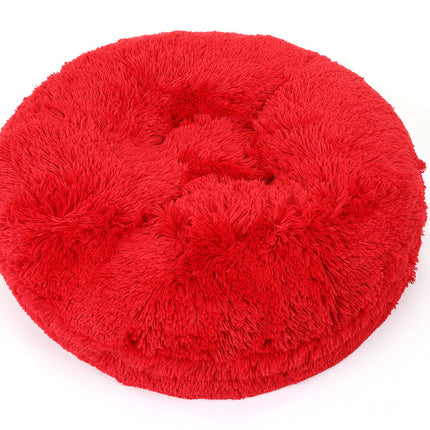 Red Shag Bagel Bed