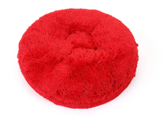 Red Shag Bagel Bed