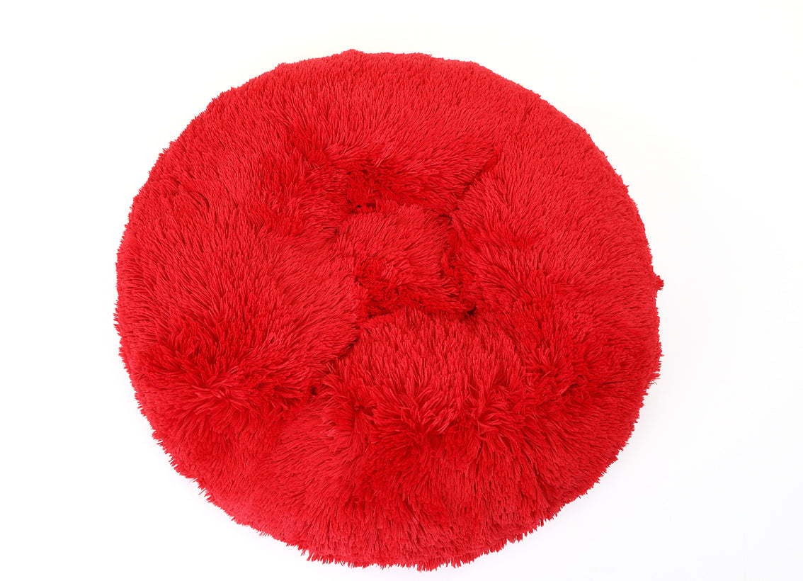 Red Shag Bagel Bed