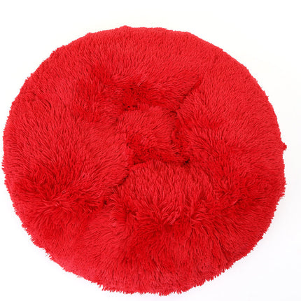 Red Shag Bagel Bed