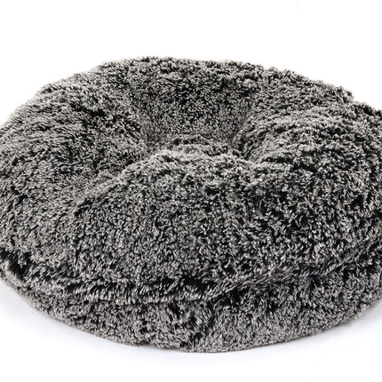 Black Frosted Shag Bagel Bed